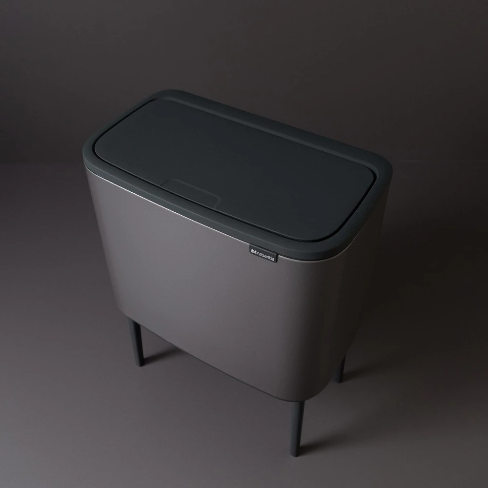 Šiukšlių dėžė Brabantia Bo Touch, 11+23 l, Platinos spalvos