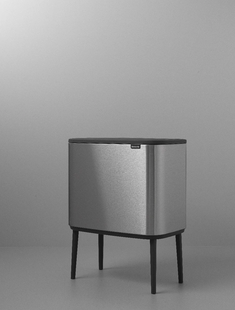Šiukšlių dėžė Brabantia Bo Touch, 11+23 l, Matinio plieno spalvos