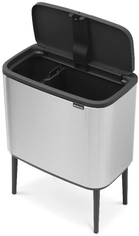Šiukšlių dėžė Brabantia Bo Touch, 11+23 l, Matinio plieno spalvos