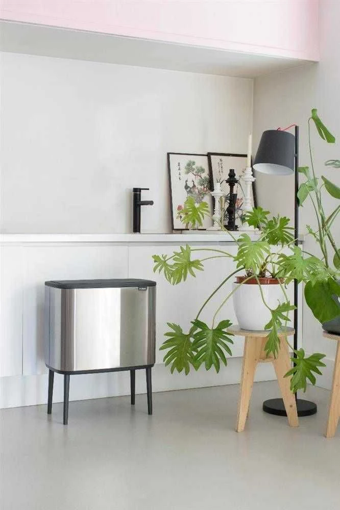 Šiukšlių dėžė Brabantia Bo Touch, 11+23 l, Matinio plieno spalvos