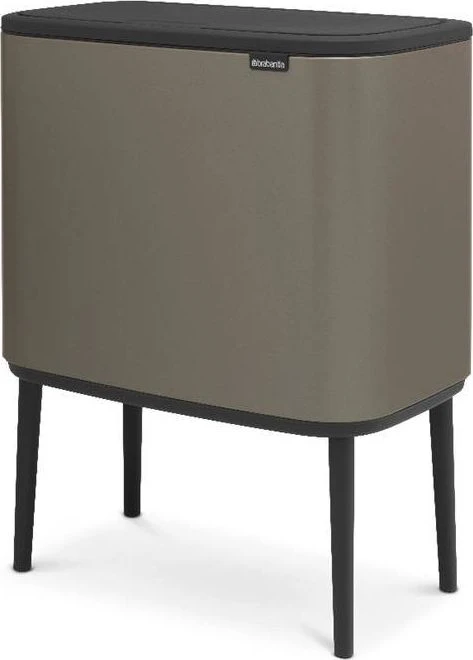 Šiukšlių dėžė Brabantia Bo Touch, 11+23 l, Platinos spalvos