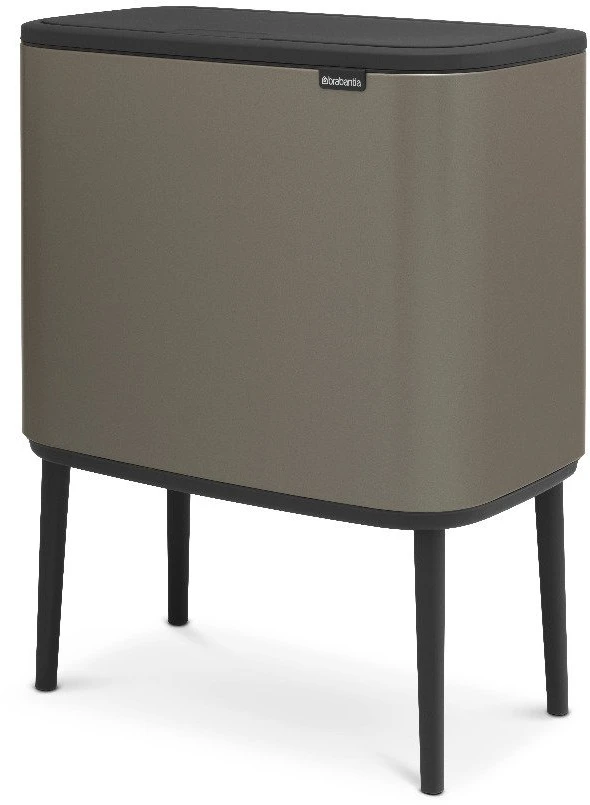 Šiukšlių dėžė Brabantia Bo Touch, 11+23 l, Platinos spalvos
