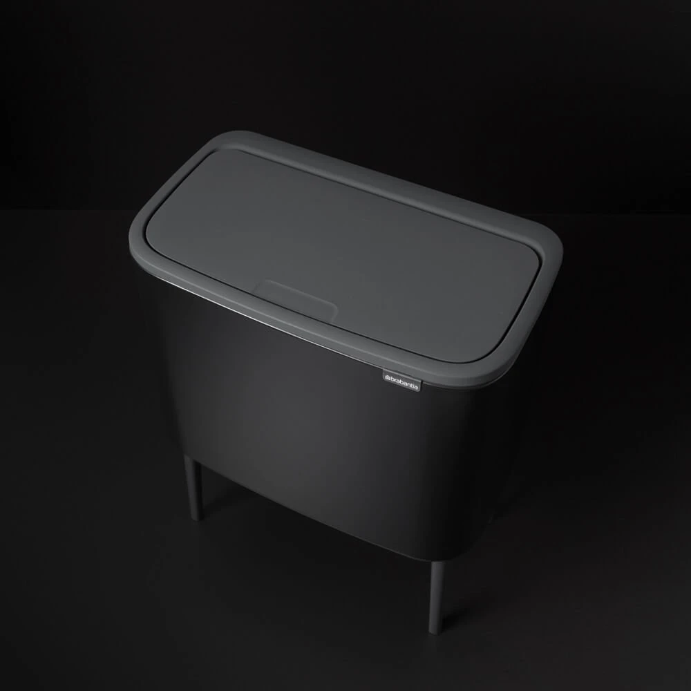Šiukšlių dėžė Brabantia Bo Touch, 3 x 11 l, Matinė juoda