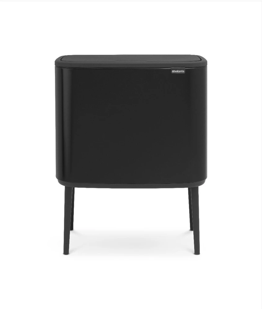 Šiukšlių dėžė Brabantia Bo Touch, 3 x 11 l, Matinė juoda