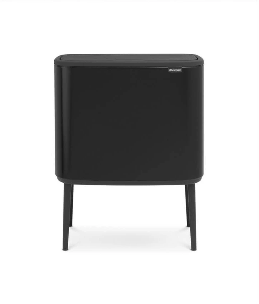 Šiukšlių dėžė Brabantia Bo Touch, 3 x 11 l, Matinė juoda