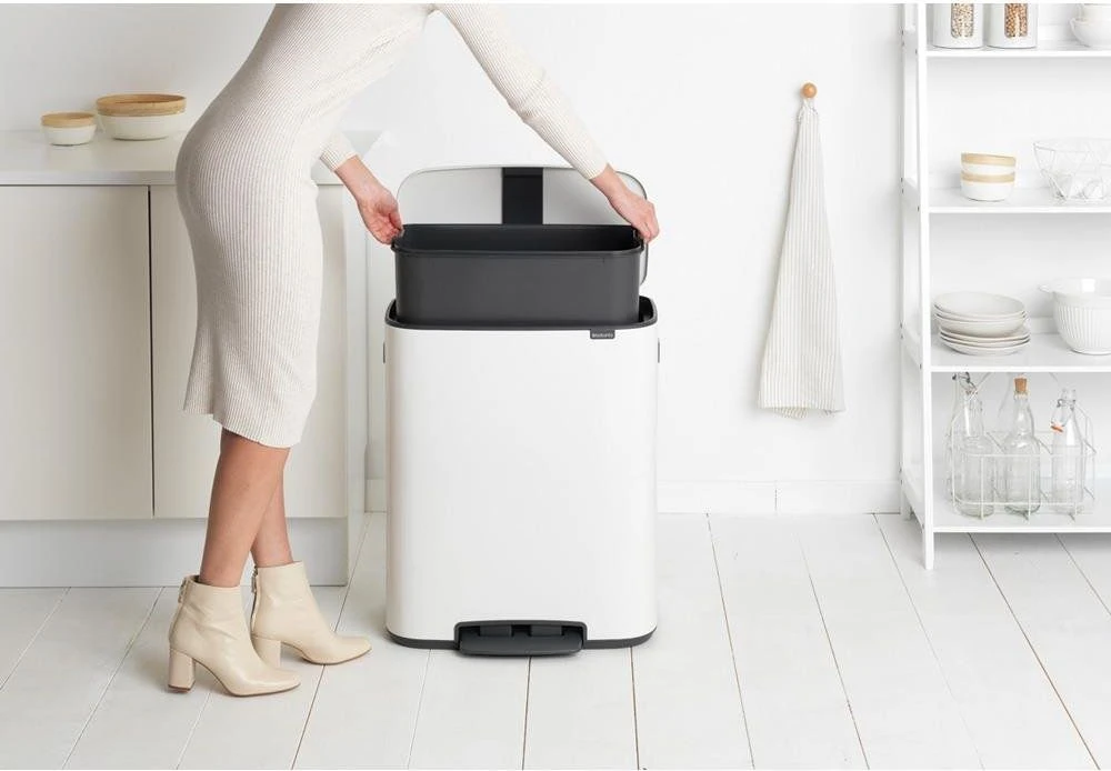 Brabantia Šiukšlių dėžė su pedalu, Bo 60L - baltos spalvos