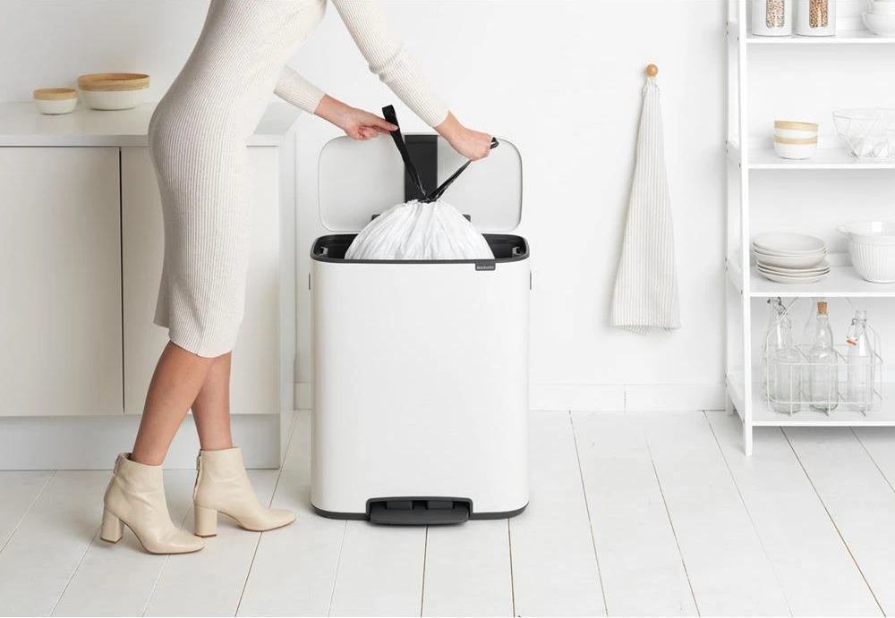 Brabantia Šiukšlių dėžė su pedalu, Bo 60L - baltos spalvos