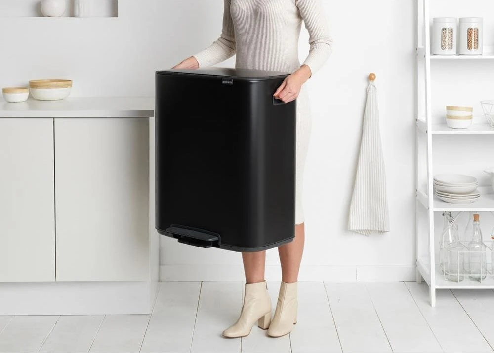 Brabantia Šiukšlių dėžė su pedalu, Bo 60L - matinės juodos spalvos