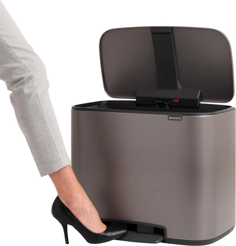 Šiukšlių dėžė su pedalu, Brabantia Bo 36L - platinos spalvos