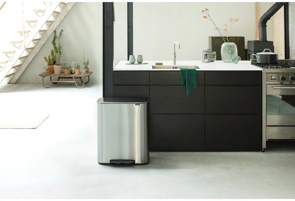Brabantia Šiukšlių dėžė su pedalu, Bo 60L - matinės plieno spalvos