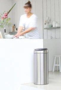 Šiukšliadėžė Brabantia na przycisk 30L sidabrinė