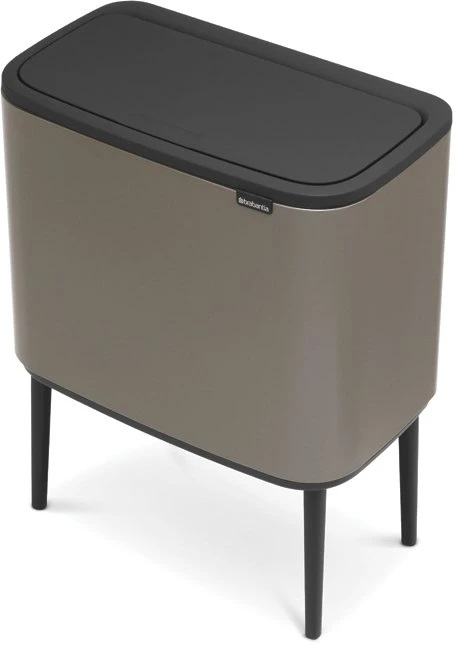 Šiukšlių dėžė Brabantia Bo Touch, 3 x 11 l, Platinos spalvos
