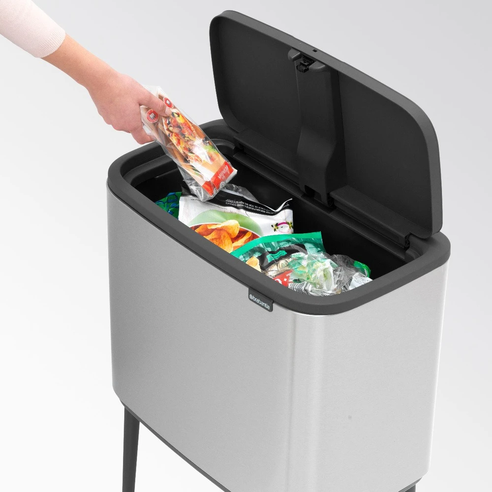 Šiukšlių dėžė Brabantia Bo Touch, 36 l, plieno spalvos