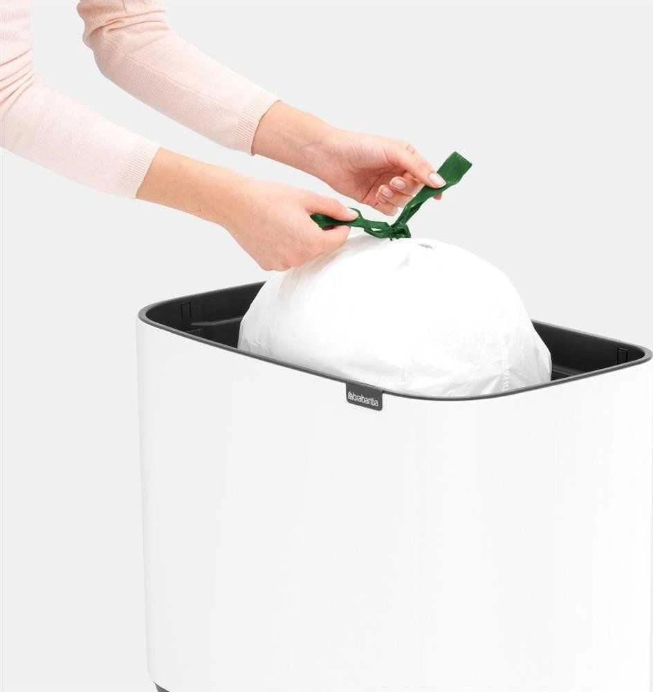 Šiukšlių dėžė Brabantia Bo Touch, 36 l, baltos spalvos