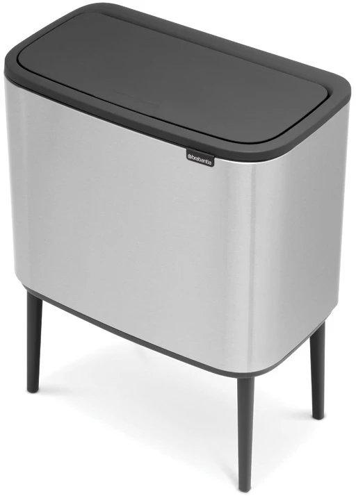 Šiukšlių dėžė Brabantia Bo Touch, 3 x 11 l, Matinė plieno spalvos