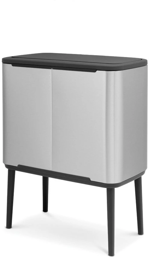 Šiukšlių dėžė Brabantia Bo Touch, 3 x 11 l, Matinė plieno spalvos