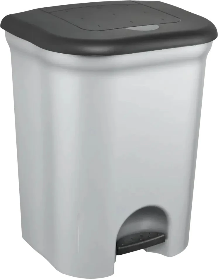 Comfort Keeeper šiukšliadėžė atliekų rūšiavimui su pedalu, 2x11 l, Torge, 37,5x29,5x46 cm, šviesus sidabras