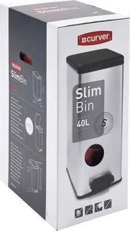 Keter CURVER ŠIUKŠLIADĖŽĖ SLIM BIN 40L /IML METALIZUOTA