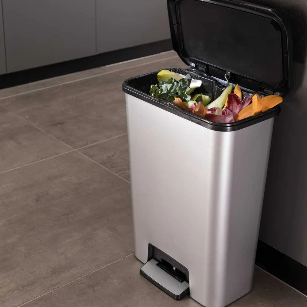 Curver 50L Talpos Inox Spalvos Pedalinė Šiukšlių Dėžė Compatta
