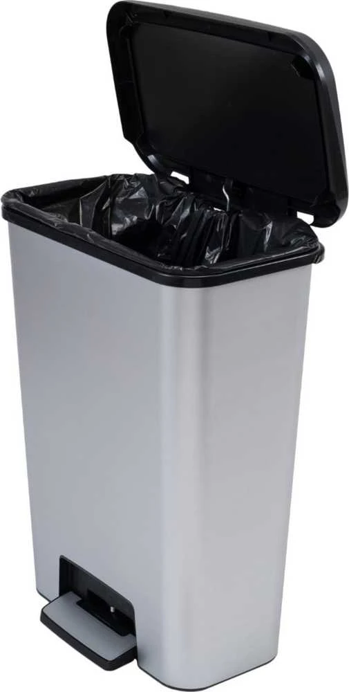 Curver 50L Talpos Inox Spalvos Pedalinė Šiukšlių Dėžė Compatta