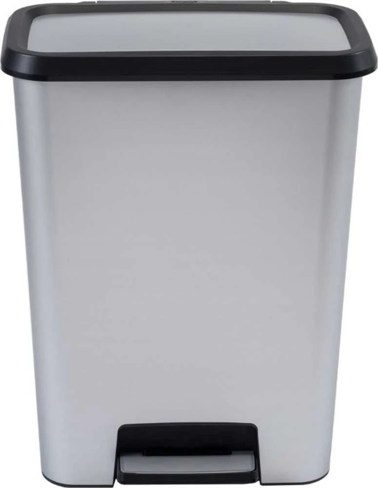 Curver 50L Talpos Inox Spalvos Pedalinė Šiukšlių Dėžė Compatta