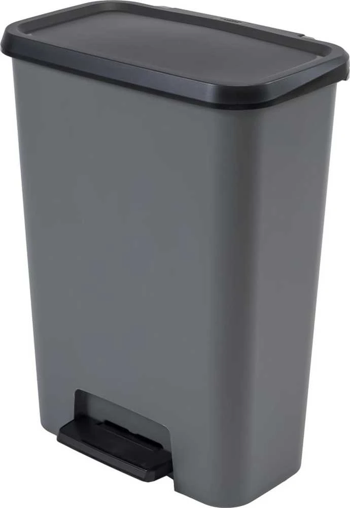 Šiukšliadėžė CURVER COMPACT DUO, pilka, 46 l
