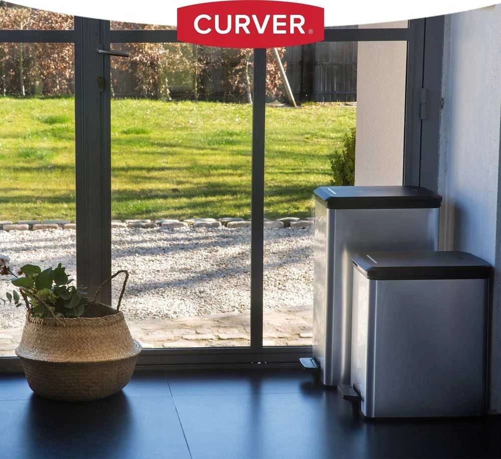 Keter CURVER ŠIUKŠLIADĖŽĖ SLIM BIN 25L /IML METALIZUOTA