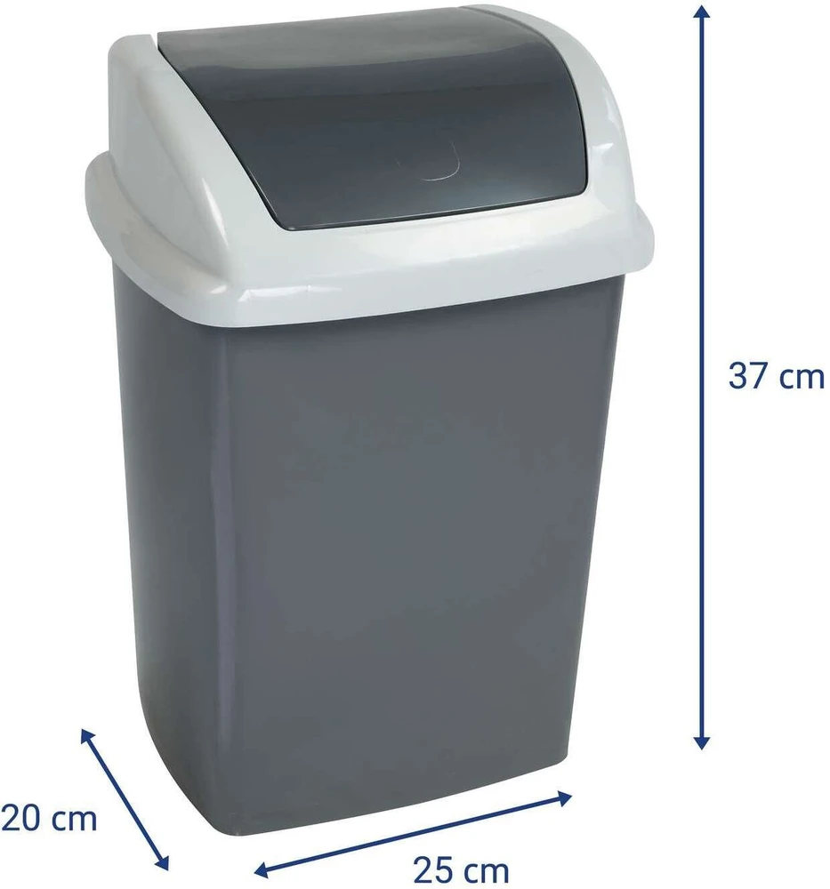Šiukšliadėžė Maul kosz na śmieci 10 l Prostokątny kosz na śmieci su plastiku, polipropylenu (PP) tamsiai pilka, balta