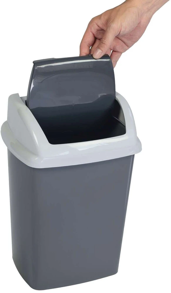 Šiukšliadėžė Maul kosz na śmieci 10 l Prostokątny kosz na śmieci su plastiku, polipropylenu (PP) tamsiai pilka, balta