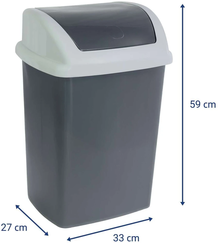 Šiukšliadėžė Maul kosz na śmieci 24 l Prostokątny Plastik Ciemny Pilka Baltas
