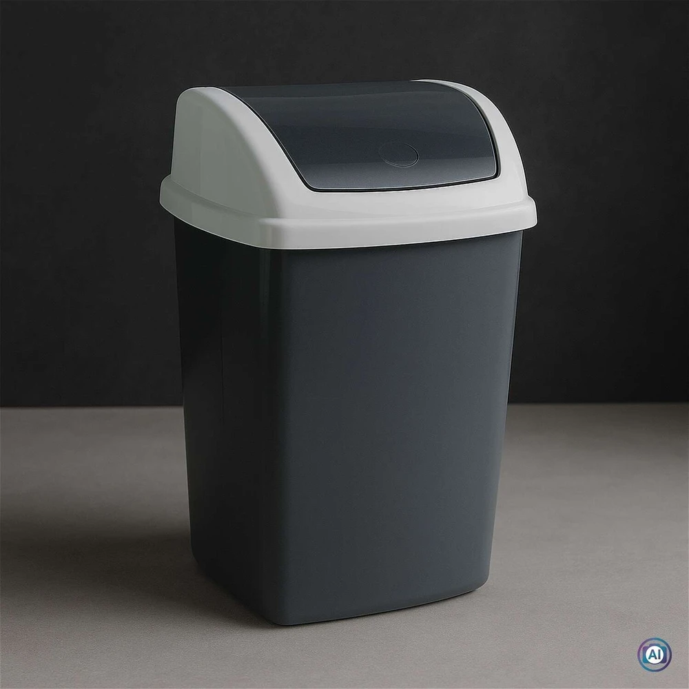 Šiukšliadėžė Maul kosz na śmieci 5 l Prostokątny kosz na śmieci su plastiku, polipropylen (PP) tamsiai pilka, balta