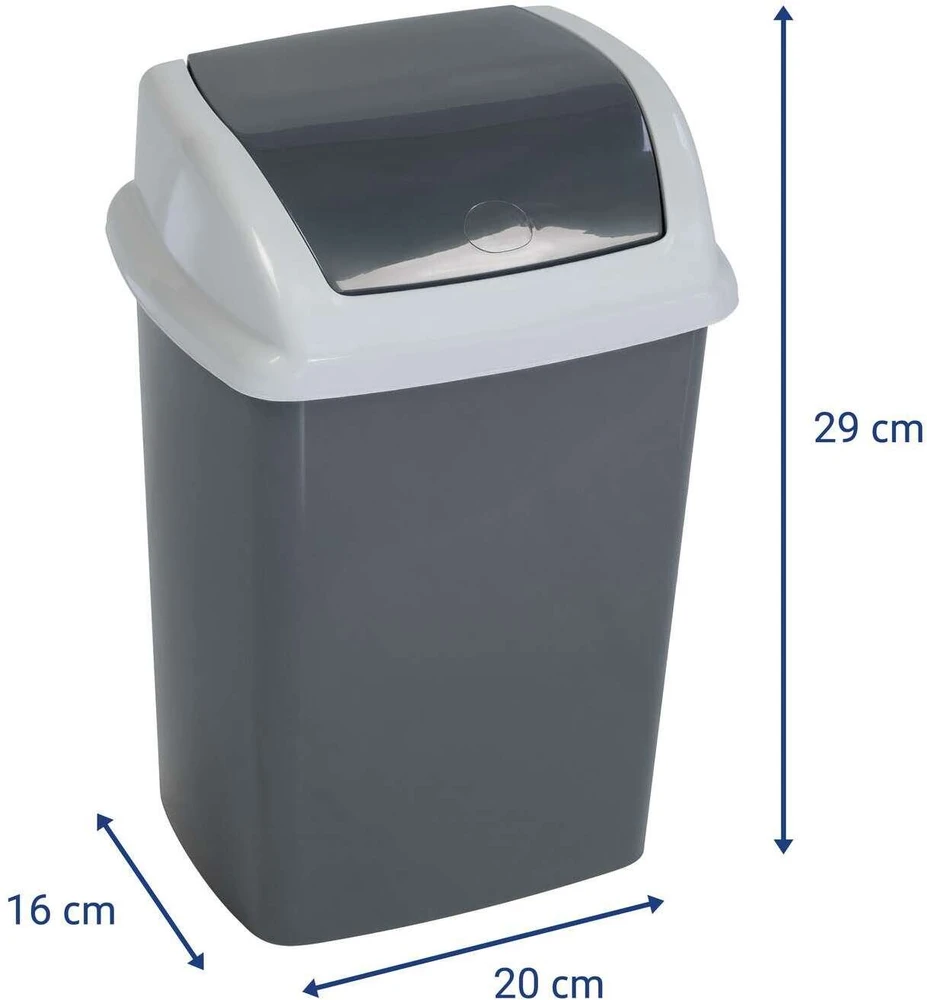 Šiukšliadėžė Maul kosz na śmieci 5 l Prostokątny kosz na śmieci su plastiku, polipropylen (PP) tamsiai pilka, balta