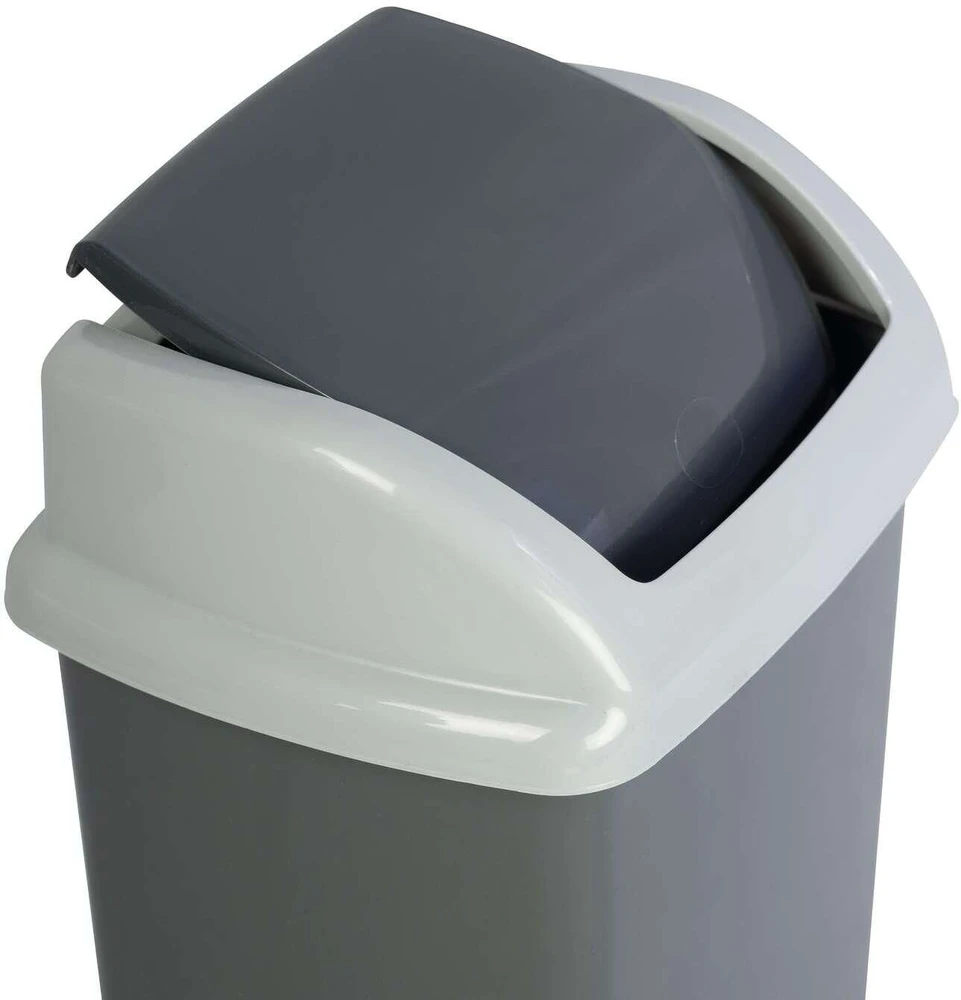 Šiukšliadėžė Maul kosz na śmieci 5 l Prostokątny kosz na śmieci su plastiku, polipropylen (PP) tamsiai pilka, balta