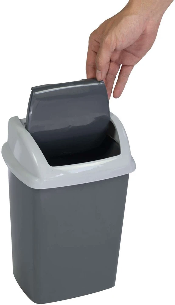Šiukšliadėžė Maul kosz na śmieci 5 l Prostokątny kosz na śmieci su plastiku, polipropylen (PP) tamsiai pilka, balta