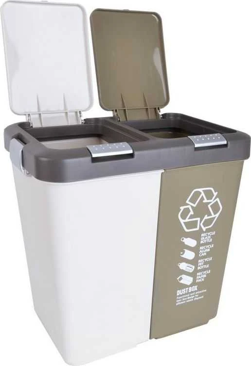 Orion Atliekų rūšiavimo šiukšliadėžė 2x20 l Baltai ruda