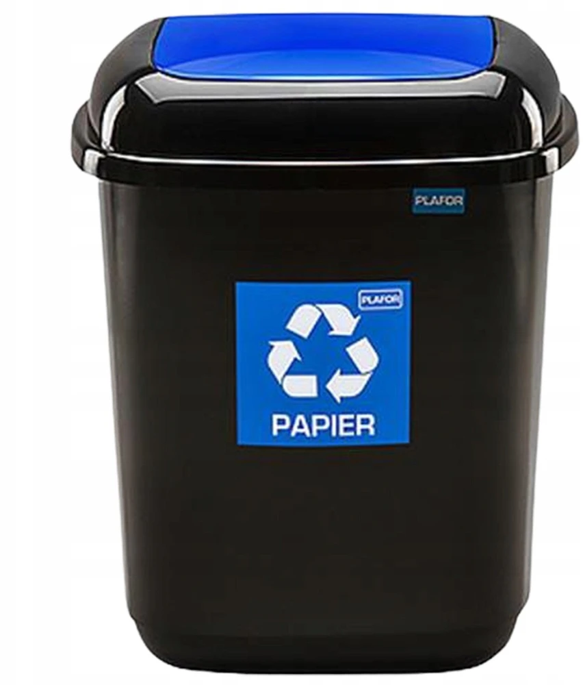 Šiukšliadėžė Plafor, 12 l, mėlyna/juoda