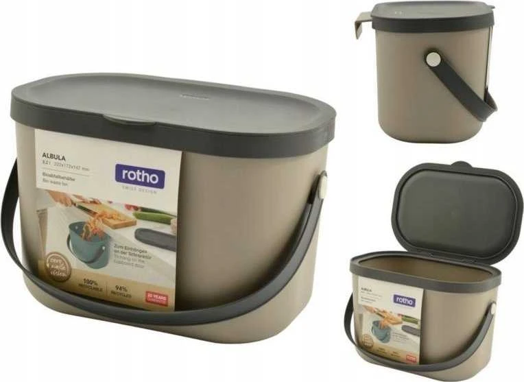 rotho Bio Atliekų Konteineris - Albula 3.2L Cappuccino