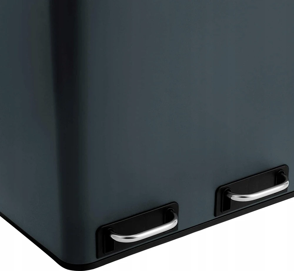 SONGMICS dviejų skyrių atliekų rūšiavimo šiukšliadėžė, 2 x 30 l, antracito spalvos, LTB60GS