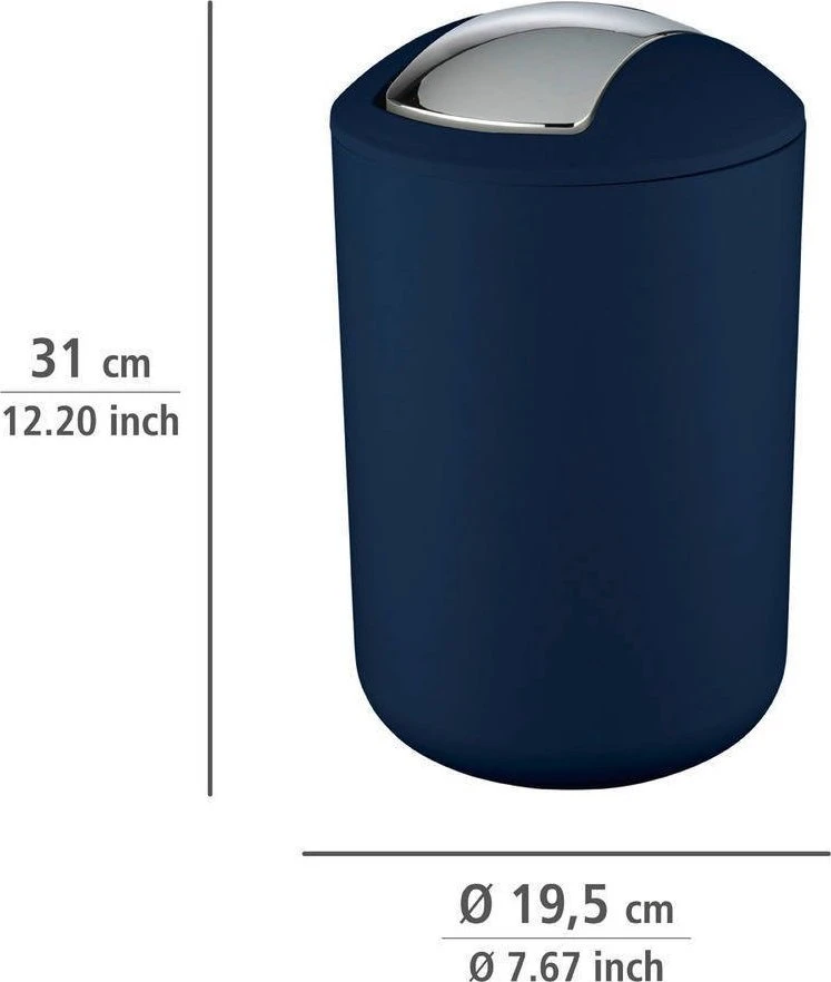 BRASIL garbage basket, navy - 6,5 l, WENKO
