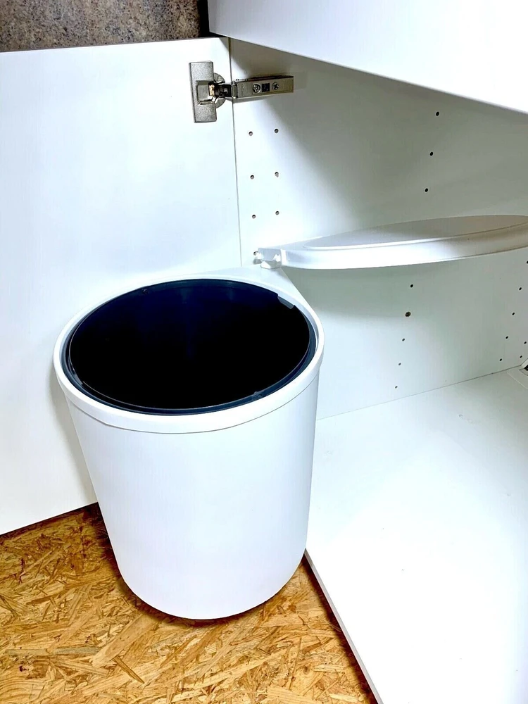 Wesco šiukšliadėžė su atidarymu ir durelėmis RONDO, 13 l, balta