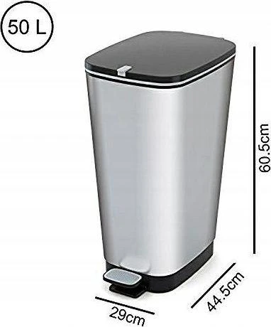 Keter Šiukšliadėžė CEP SU PEDALU, 45 l, pilka sp.