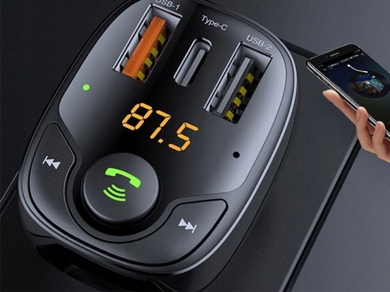 Oem Rock Transmiter FM B301 MP3, Bluetooth – 2xUSB + Type C + micro SD – 36W juodos spalvos