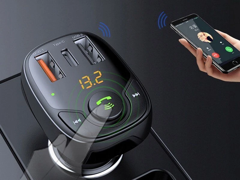 Oem Rock Transmiter FM B301 MP3, Bluetooth – 2xUSB + Type C + micro SD – 36W juodos spalvos