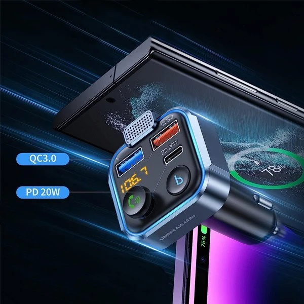 FM siųstuvas Vega ECOBOX* FM SIŲSTUVAS 12/24 V BLUETOOTH 2 X USB + PD 20W>