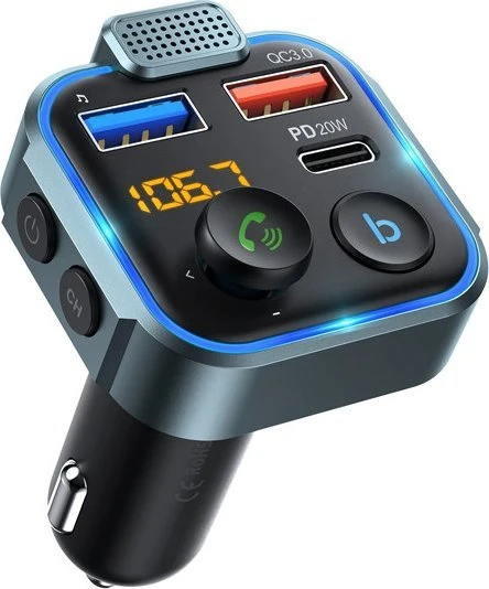 FM siųstuvas Vega ECOBOX* FM SIŲSTUVAS 12/24 V BLUETOOTH 2 X USB + PD 20W>