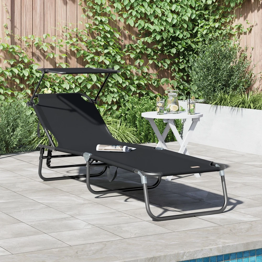 Sulankstomas gultas Juoda 190 x 57 x 81 cm Oksfordas
