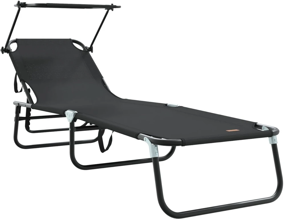 Sulankstomas gultas Juoda 190 x 57 x 81 cm Oksfordas