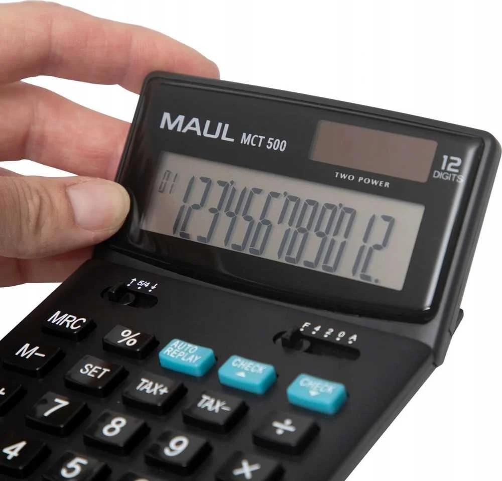 Stalinis skaičiuotuvas MAUL MCT 500, 12 skaitmenų ekranas, tax, check&correct