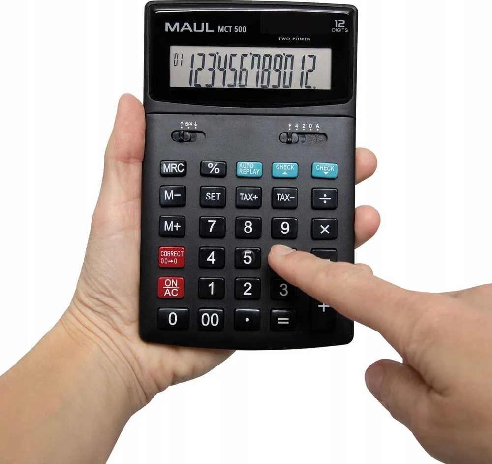 Stalinis skaičiuotuvas MAUL MCT 500, 12 skaitmenų ekranas, tax, check&correct