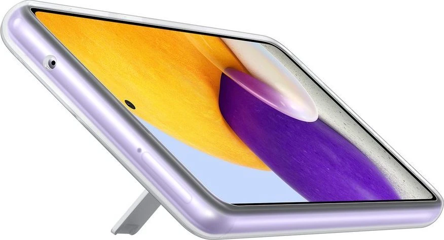 Dėklas JA725CTE „Samsung Galaxy A72“ skaidraus vaizdo stovimas dangtelis, skaidrus (permatomas)